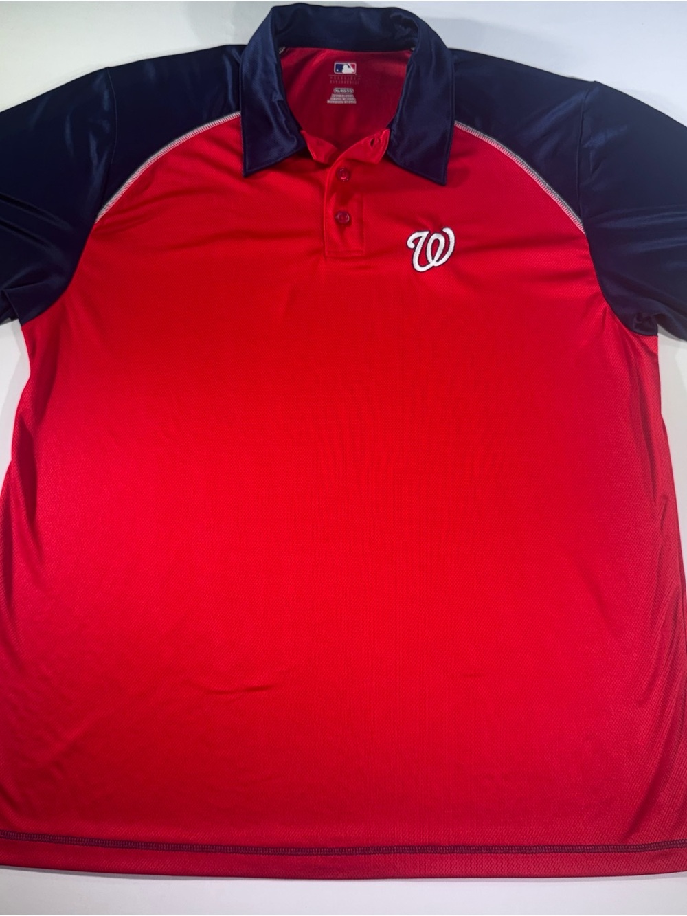 MLB Genuine Merchandise Washington Nationals Polo Shirt, Red & Blue, Size XL